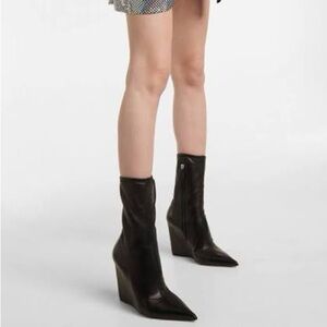 Amina Muaddi ‘Danielle Bootie 95’ in stretch Nappa, size 37.5